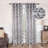 Leaves Machine Washable Room Darkening Blackout Curtains 4 Pieces